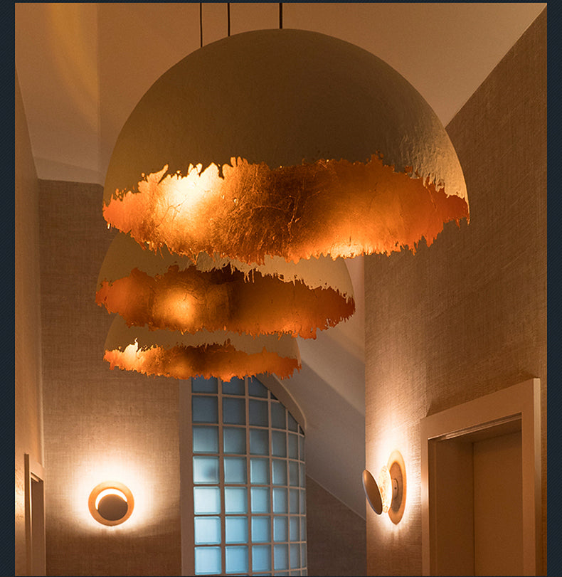 Eggshell Acrylic Resin Sphere Pendant Light for Studio Lighting Restaurant