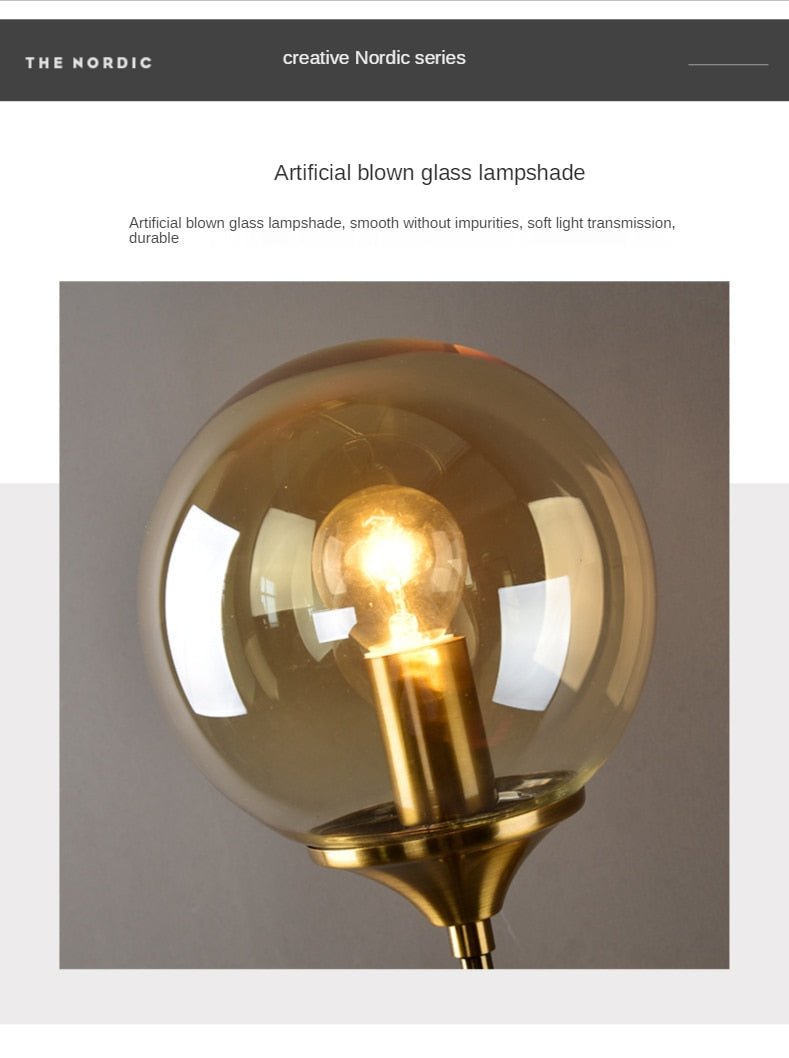 Creative Gold Glass Ball Wall Lamp - Querencian