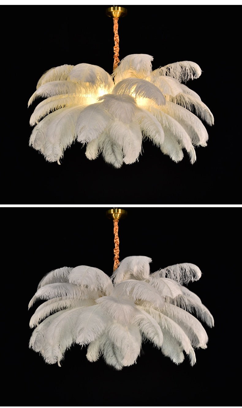 Nordic Ostrich Feather Led Pendant Lights - Querencian