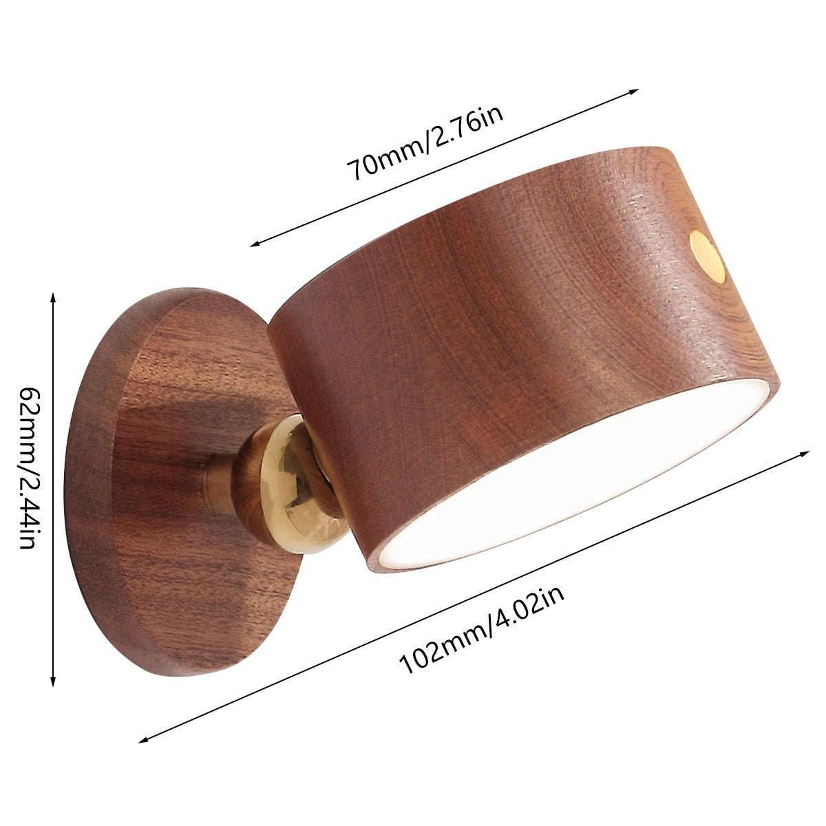 Rotary Wooden Wireless touch switch wall lights - Querencian