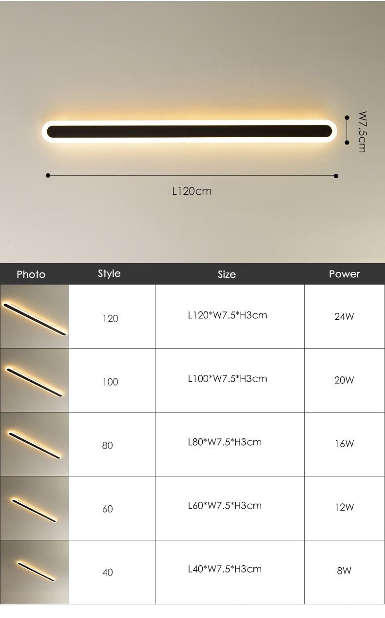 Simple Modern LED Strip Wall Lamp - Querencian