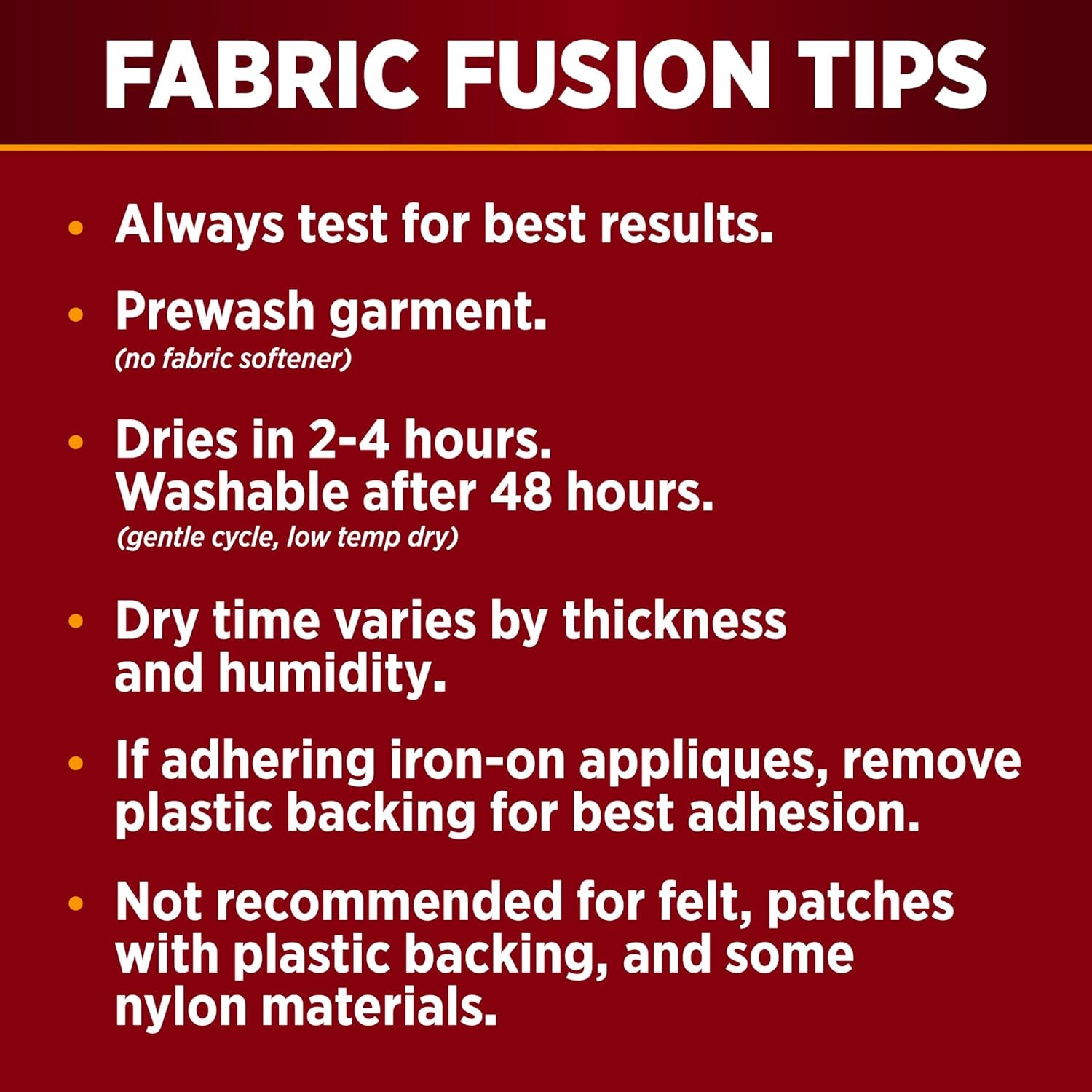 Fabric Fusion Glue .66 Oz 3-Pack, Permanent and Washable Adhesive, Dries Flexible, Strong Bond on Fabrics, Clothing, Denim, Polyester, Cotton, Flannel Materials