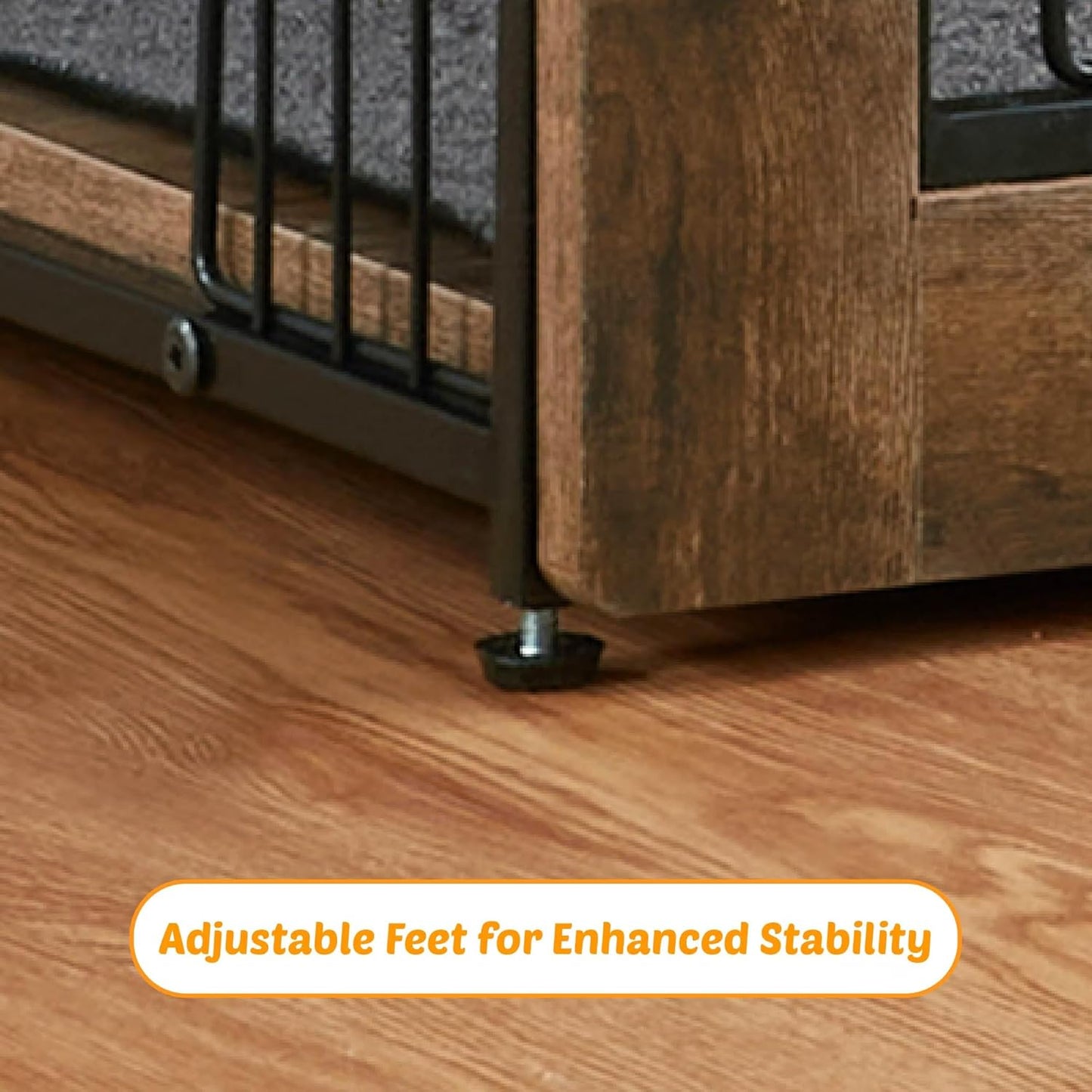 Dog Kennel Furniture, Wooden Dog Crate End Table with Dual Doors, Chew-Proof Design & Cushion, Heavy Duty Dog Crate, Decorative Pet Crate Dog Cage for Indoor (27 Inch)