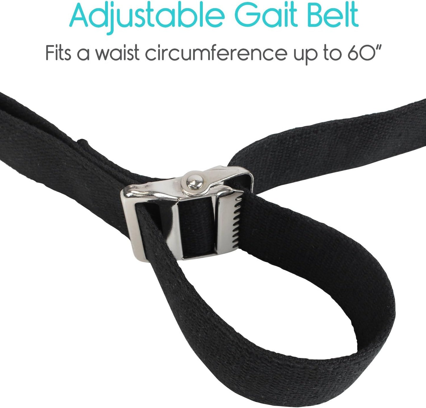 Gait Belt (60 Inch) - Transfer Assist Device for Caregiver, Nurse, Therapist, Seniors, Elderly, Bariatric, Occupational and Physical Therapy - Medical Nursing Safety - Walking & Standing Aid