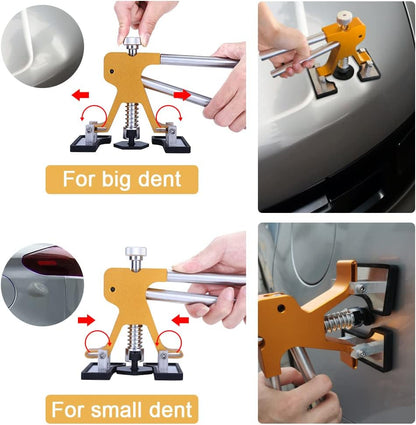 Auto Body Dent Puller Kit, Paintless Dent Repair Tool Adjustable Car Dent Remover Kit with Rubber Hammer and Metal Tap down Pen for Auto Hail Damage Repair & Other Metal Surface 39PCS