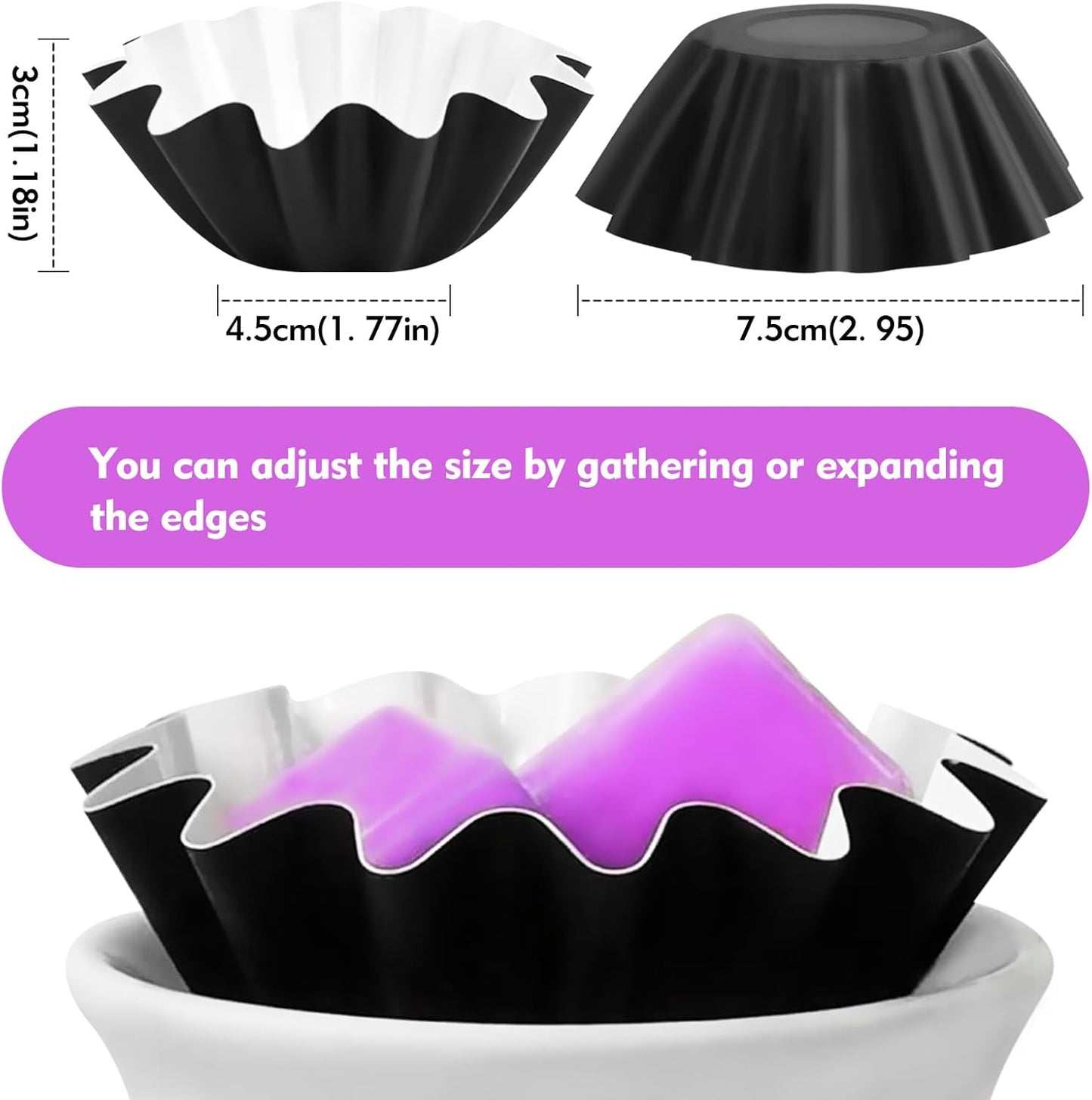 50Pcs Black Wax Melt Liners - Reusable, Leakproof, Easy Clean for Wax Burner, Wax Melters, Candle Warmers and Electric Wax Warmers
