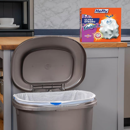 Ultra Strong 13 Gallon Trash Bags, Tall Kitchen Trash Bags 13 Gallon Size, Resist Leaks, Punctures, and Rips, Continuous Odor Control, White, Fabuloso Scent, 80 Bags