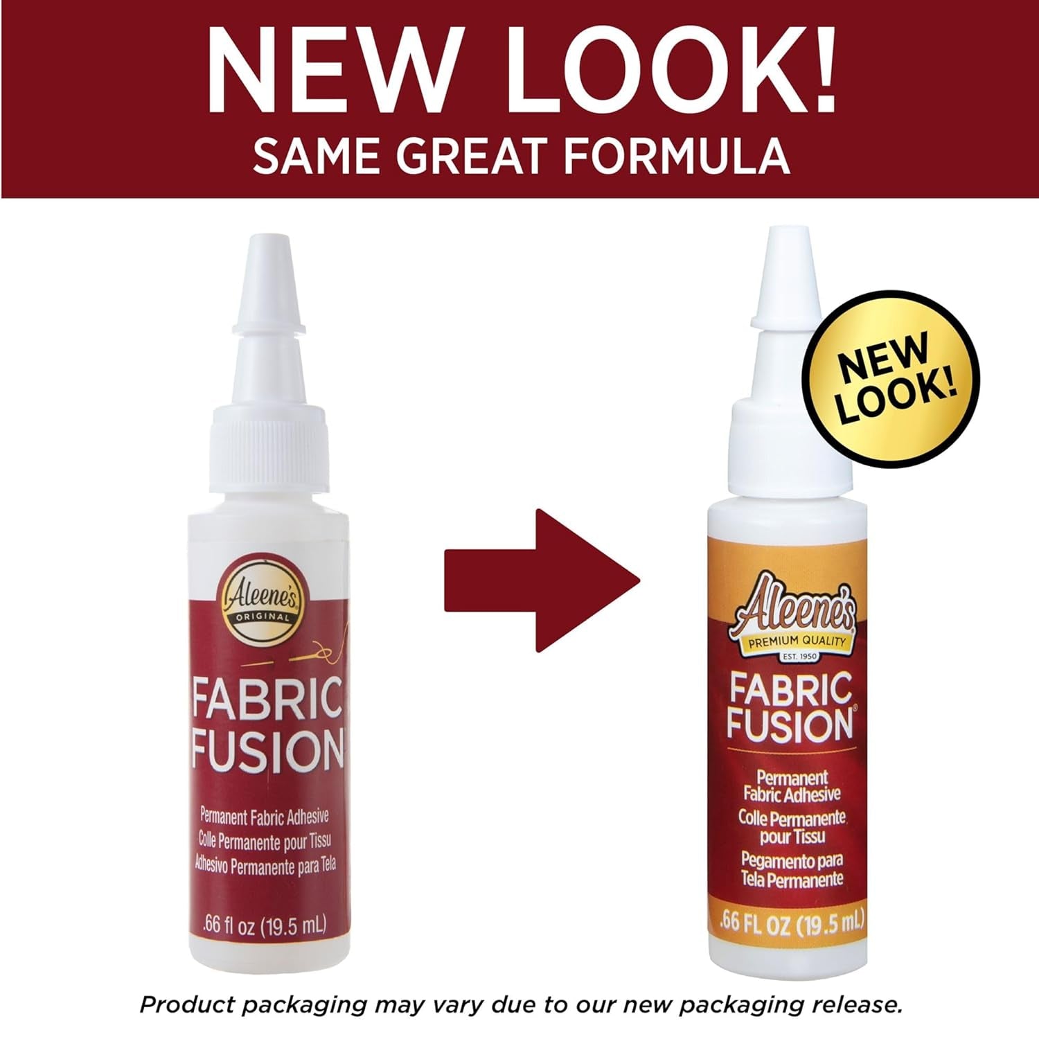 Fabric Fusion Glue .66 Oz, Nontoxic, Permanent and Washable Adhesive, Dries Flexible, Strong Bond on Fabrics, Clothing, Denim, Polyester, Cotton, Flannel Materials