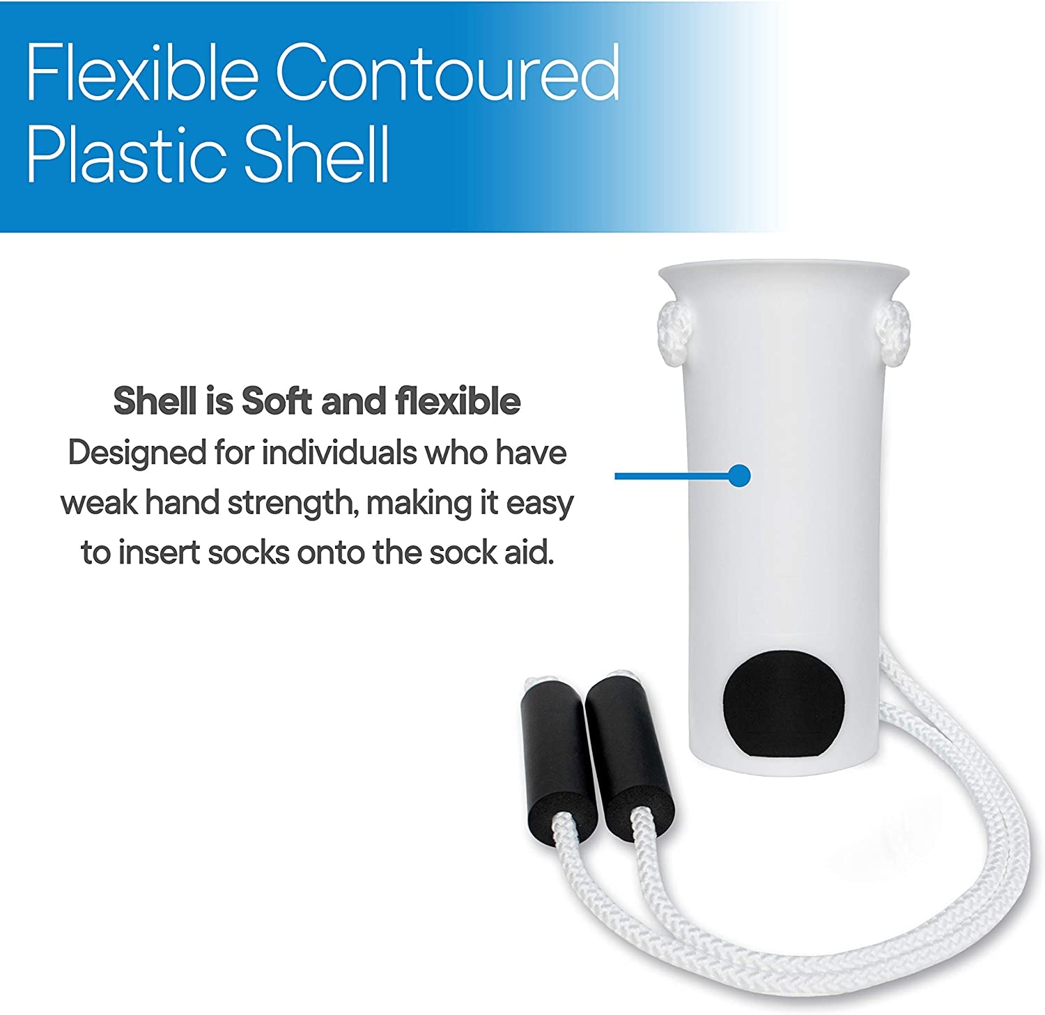 Deluxe Sock Aid - Socks Helper with Foam Handles (For Regular Socks)
