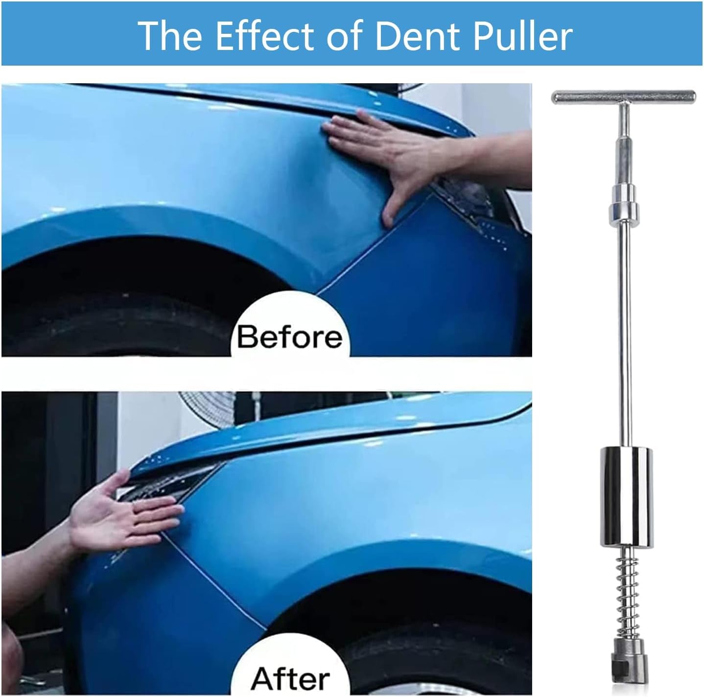 100 PCS Car Dent Puller Kit Professional,Dent Puller with Bridge Puller,Golden Lifter,2-In-1 T-Shaped Hammer Puller,Glue Gun,For Repairing Minor and Deep Dents in Auto.