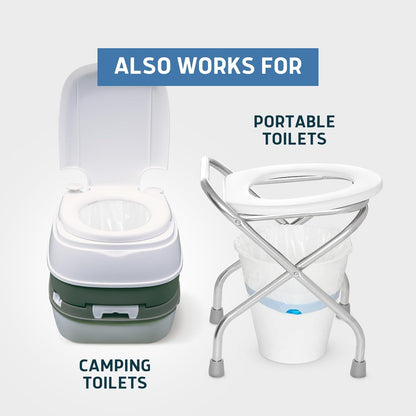 Commode Liners - Value Pack 50 Count Universal Fit - Medical Grade Bedside Commode Liners Disposable for Adult Commode Chair, Portable Toilet Bags or Camping Toilet Bags