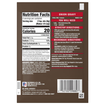 Mccormick Onion Gravy Mix, 0.87 Oz (Pack of 12)