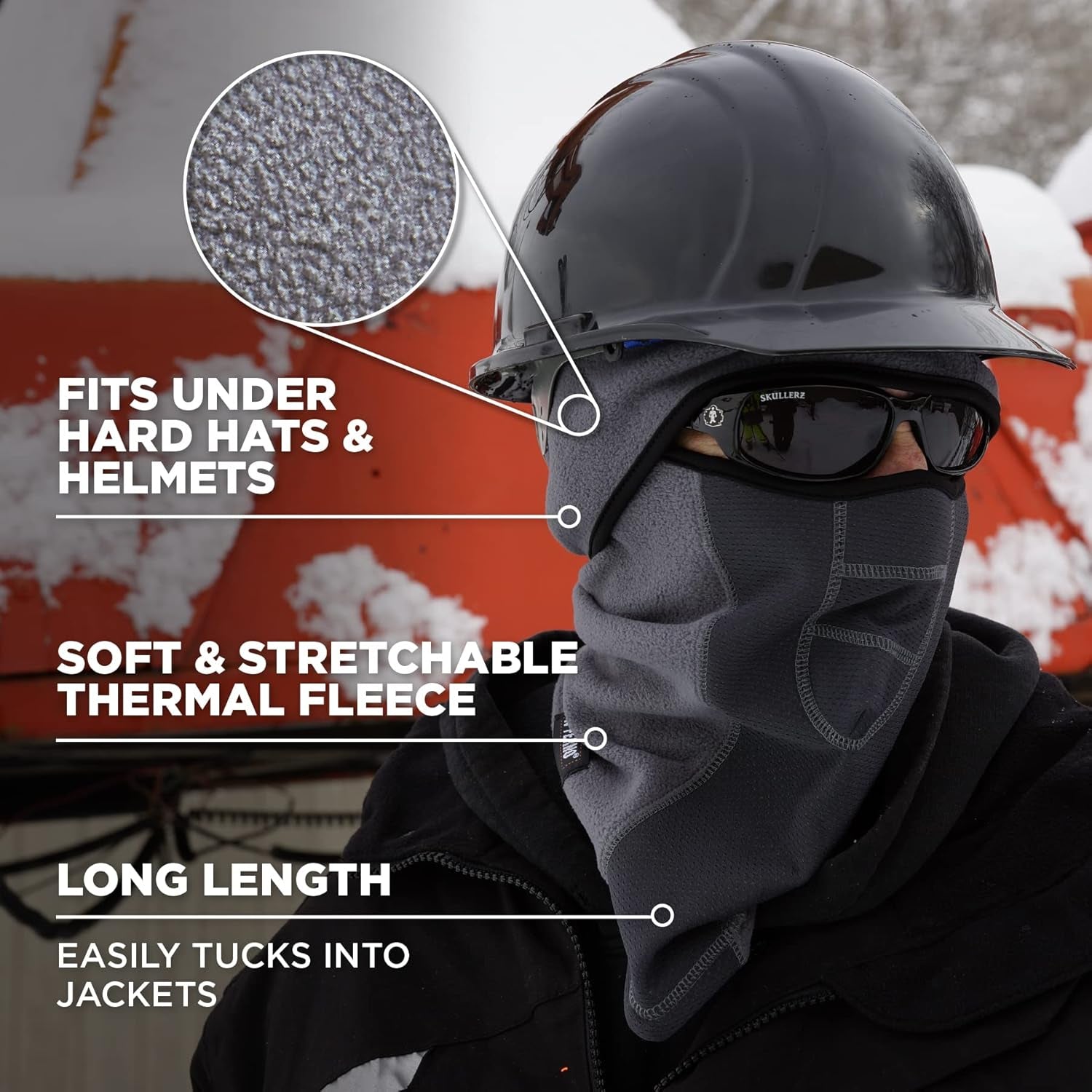 N-Ferno 6823 Balaclava Ski Mask, Wind-Resistant Face Mask, Hinged Design to Wear as Neck Gaiter