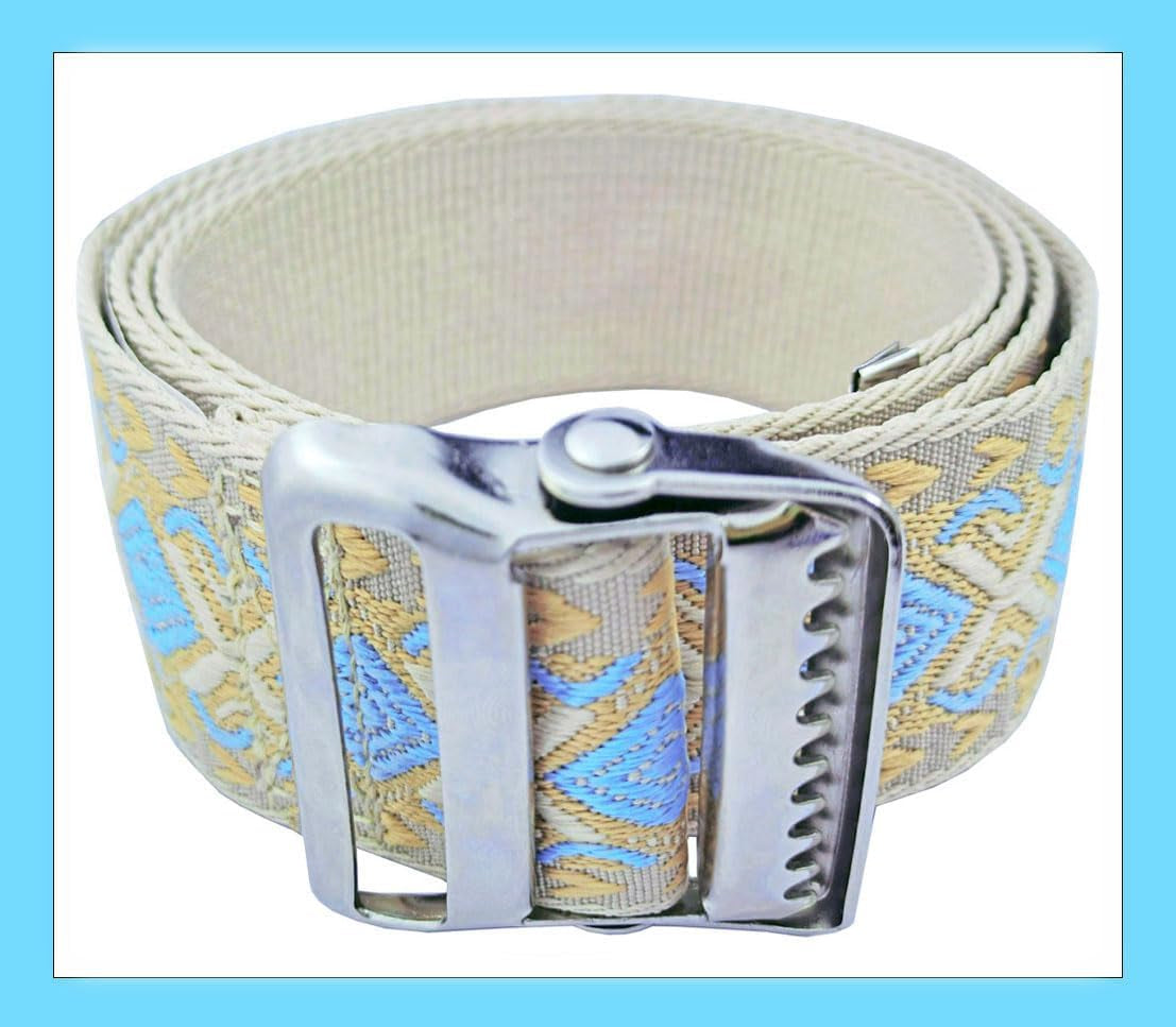 Gait Belt Transfer Belt with 2-Inch Soft and Comfortable Jacquard Webbing for Caregivers, Seniors, Elderly, Etc. (60 Inch, Color3)