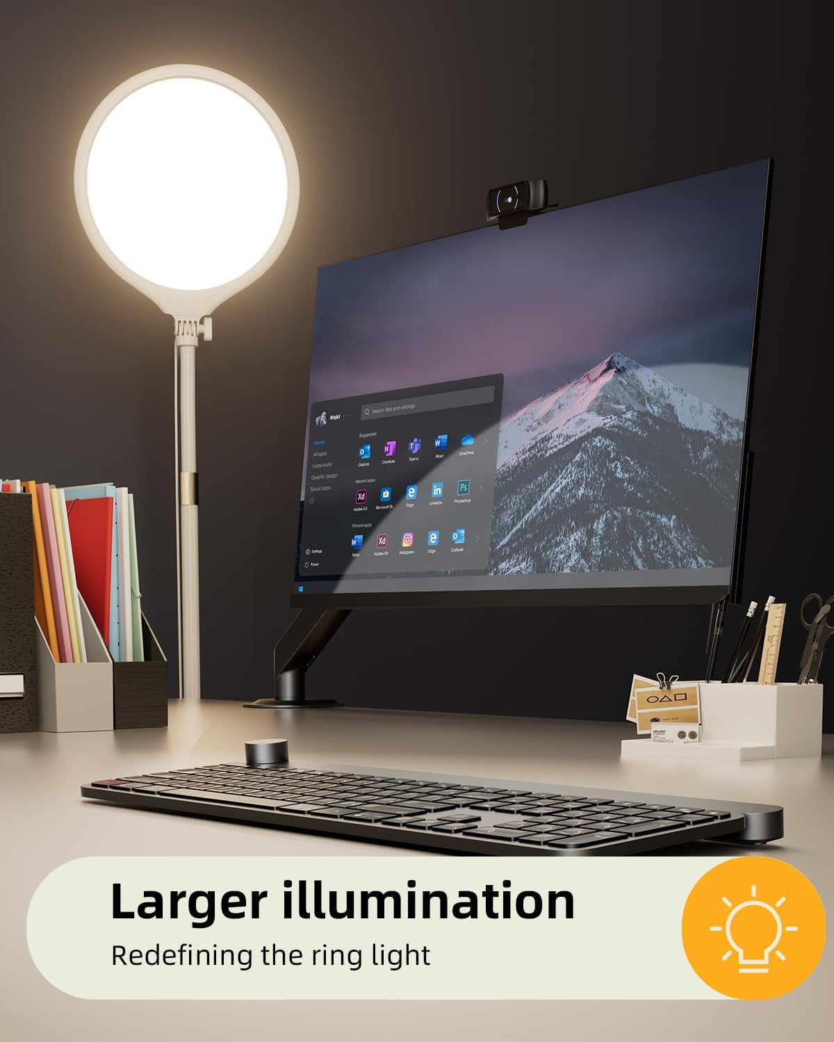 10.5" Ring Light with Stand and Phone Holder - 72" Tripod for Iphone with Light, Professional Led Ringlight for Video Recording/Make Up/Streaming, Full Screen Light Ring for Youtube, Tiktok (White)