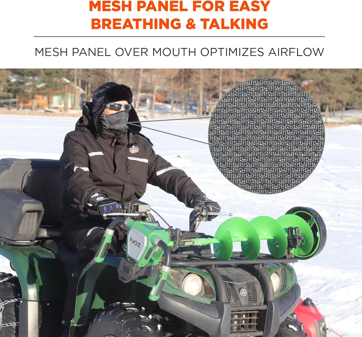 N-Ferno 6823 Balaclava Ski Mask, Wind-Resistant Face Mask, Hinged Design to Wear as Neck Gaiter