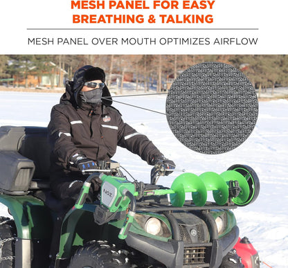 N-Ferno 6823 Balaclava Ski Mask, Wind-Resistant Face Mask, Hinged Design to Wear as Neck Gaiter