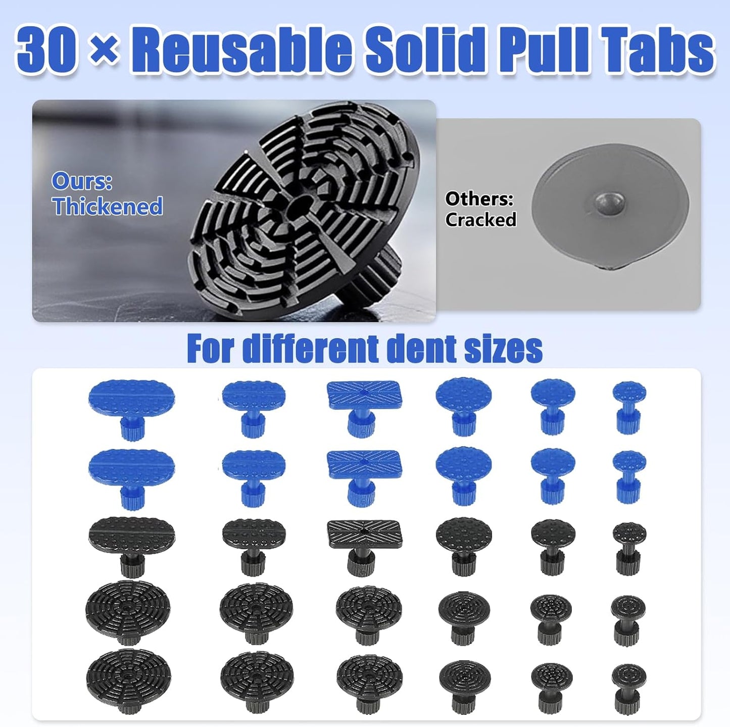 62 Pcs Paintless Dent Repair Kit, Car Dent Removal Tools with 100W Glue Gun, Puller, Tabs, Rubber Hammer, Mini Suction Cups - Professional Auto Body Dent Repair Tools for Car Small Dents & Hail Dent