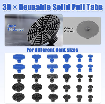 62 Pcs Paintless Dent Repair Kit, Car Dent Removal Tools with 100W Glue Gun, Puller, Tabs, Rubber Hammer, Mini Suction Cups - Professional Auto Body Dent Repair Tools for Car Small Dents & Hail Dent