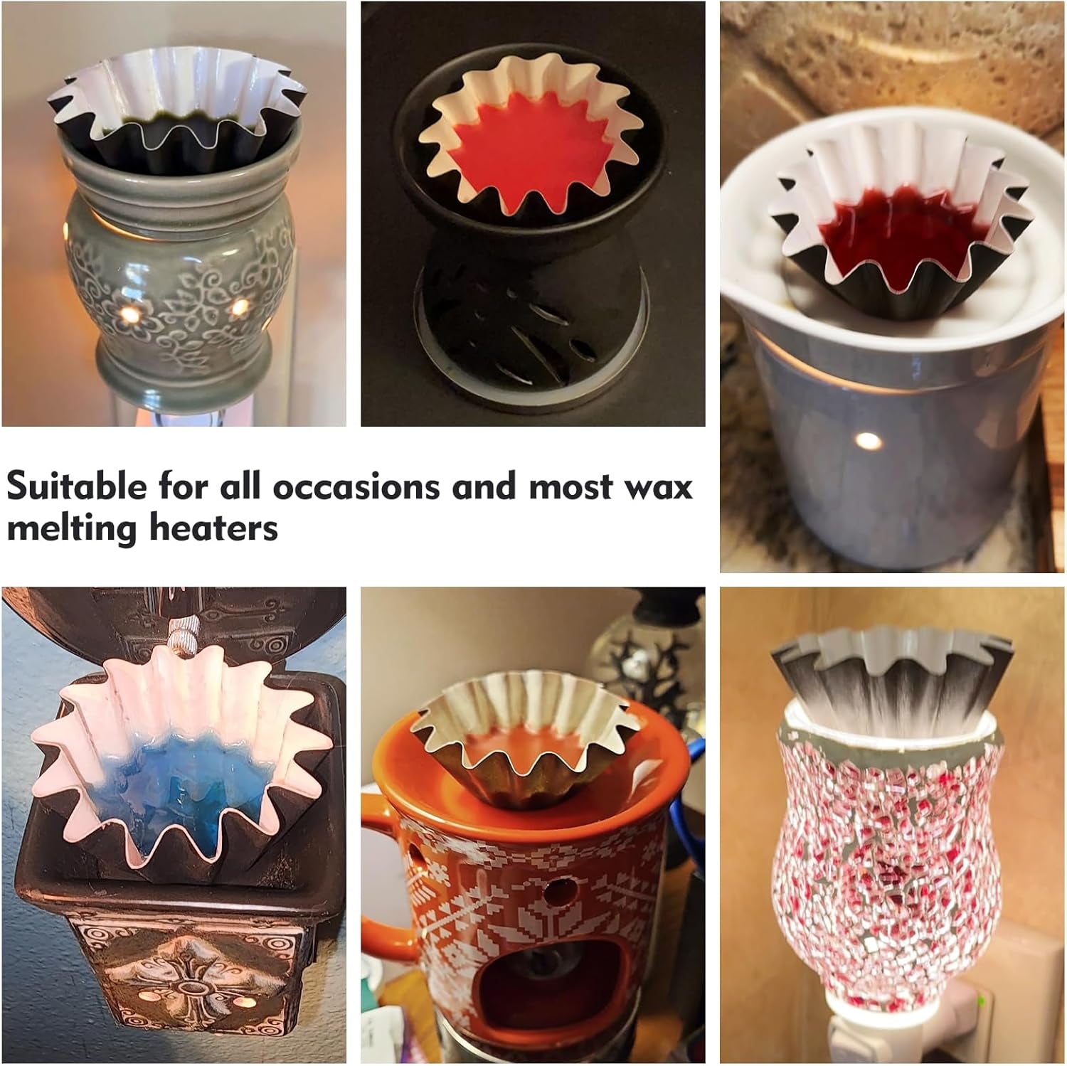 50Pcs Black Wax Melt Liners - Reusable, Leakproof, Easy Clean for Wax Burner, Wax Melters, Candle Warmers and Electric Wax Warmers