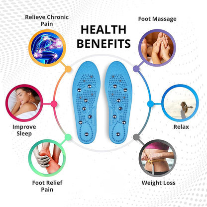 Magnetic Insoles, Magnetic Insoles for Acupressure, 1 Pair Shoe Insoles for Men and Women, Reflexology Orthopedic Insoles Plantar Fasciitis (Green, 35-40)