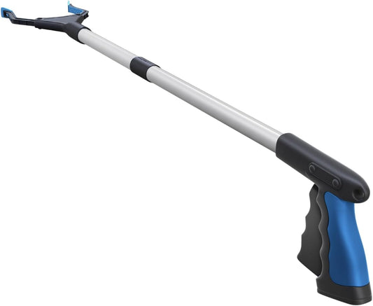 2024 Upgrade Powergrip T9, Grabber Reacher Tool, Wide Jaw, Foldable, Steel Cable, with 96 Grip Points for Firm Grip, 32" with Magnet