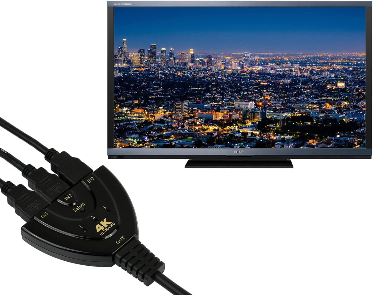 DS Distinctive Style HDMI Switch 3 in 1 Out HDMI Adapter for TV Supports Full HD 4K 1080P 3D