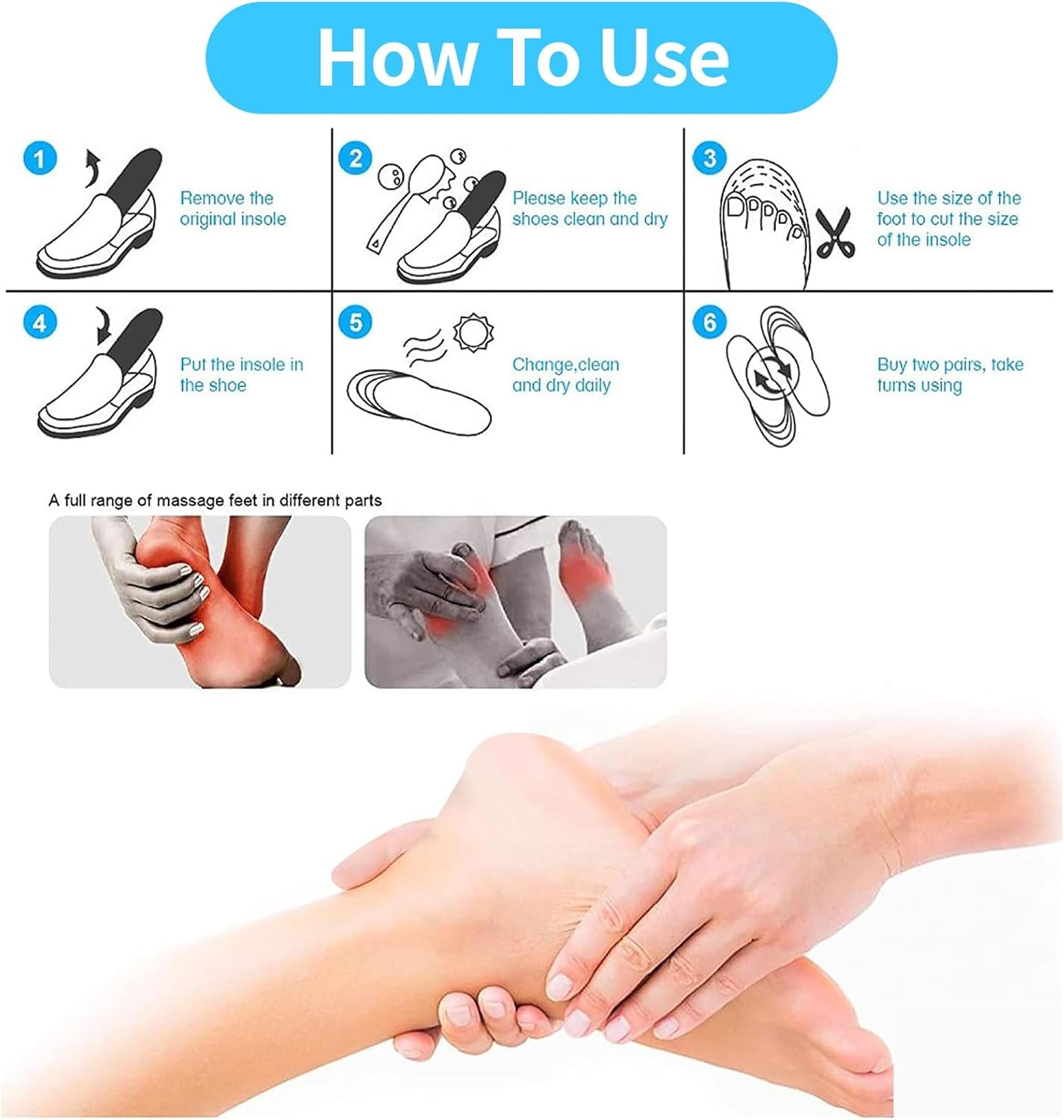 Magnetic Insoles, Magnetic Insoles for Acupressure, 1 Pair Shoe Insoles for Men and Women, Reflexology Orthopedic Insoles Plantar Fasciitis (Green, 35-40)