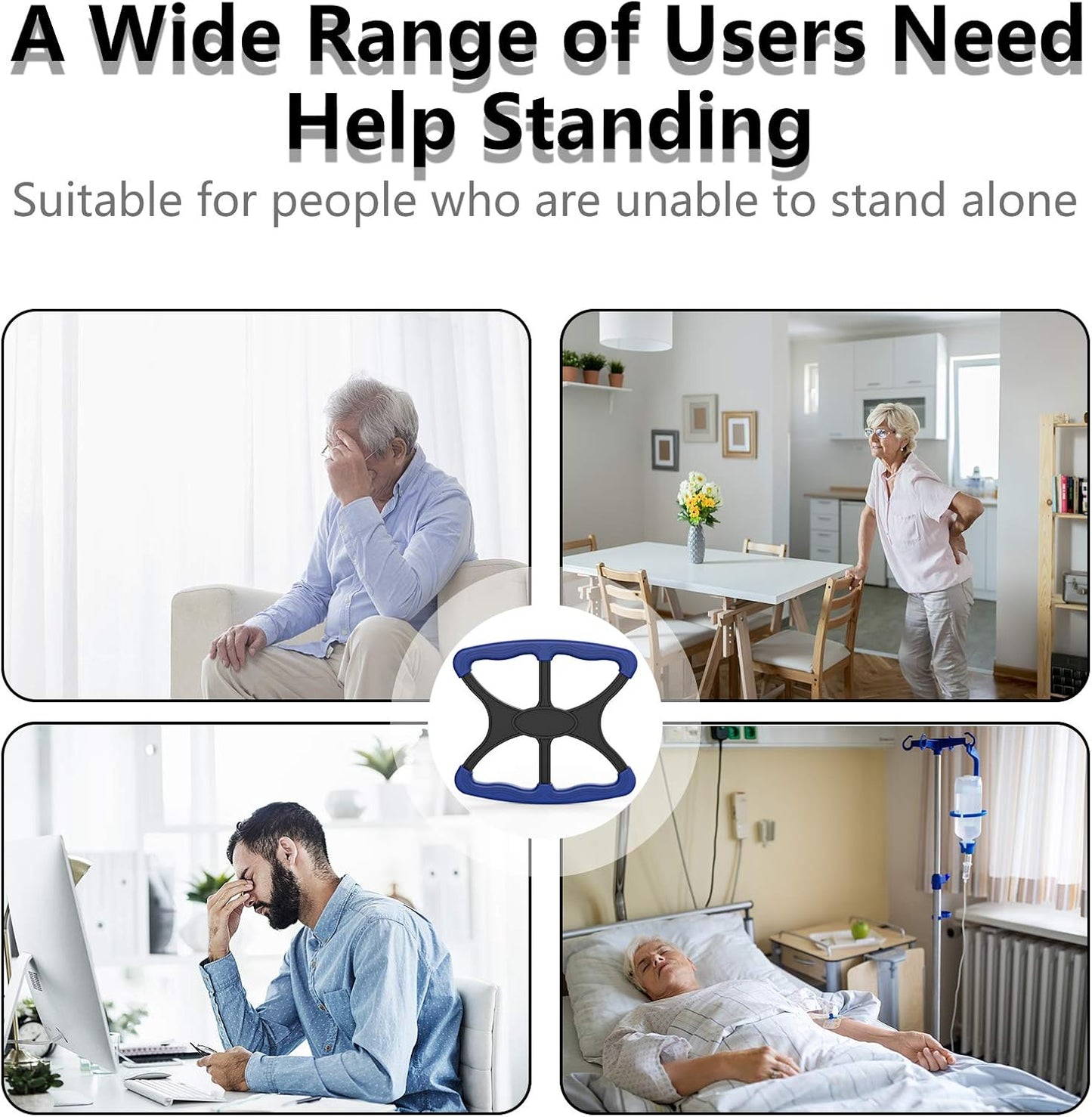 Lift Assists Standing Aid-Handicap Bar with None Slip Grip Handles, Portable Lift Aid to Transfer Elderly, Senior, Bariatric, Patient or Disabled Assists Caregiver or Nurse, as Seen on TV - Blue