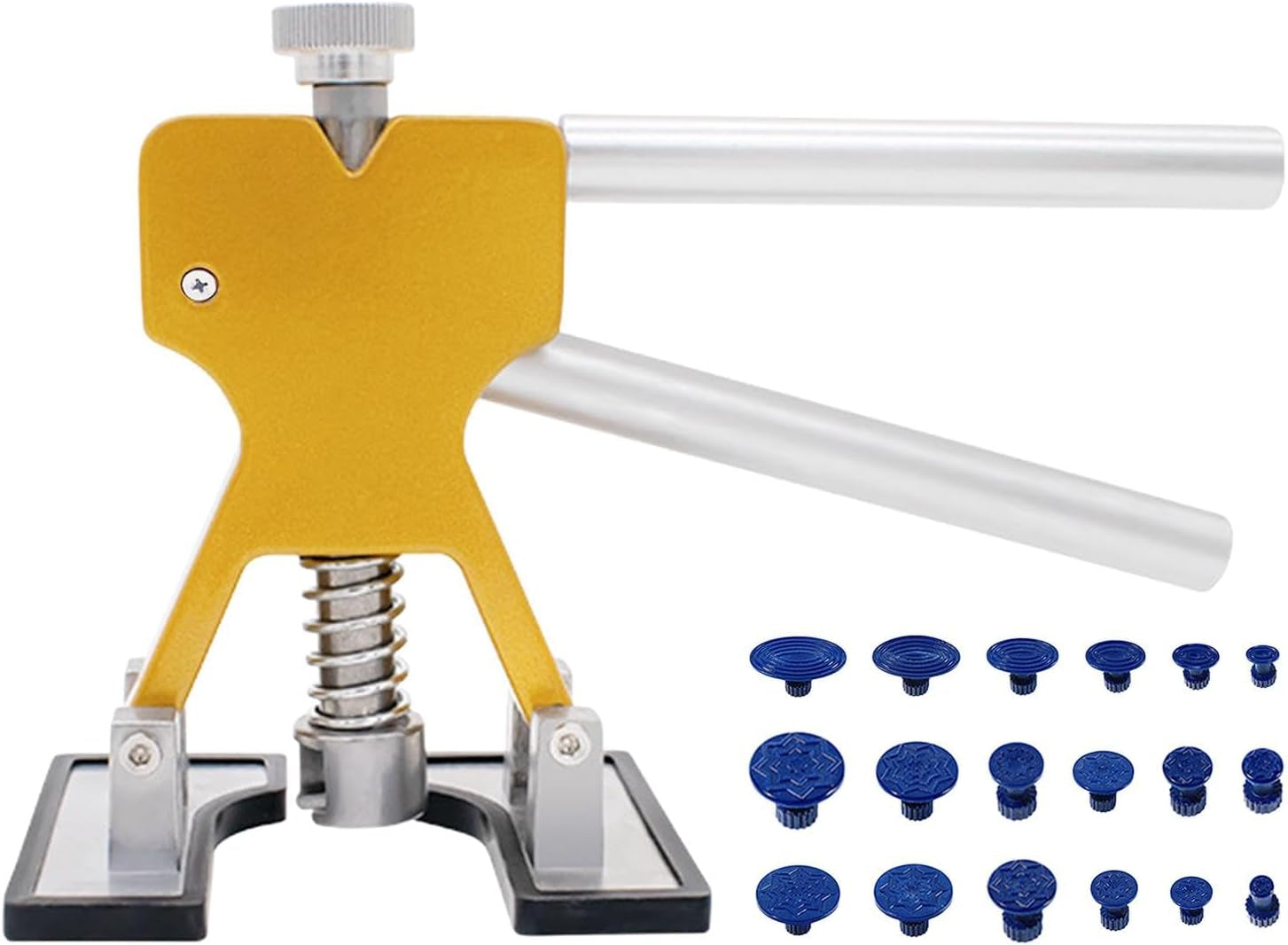 Paintless Car Dent Puller Kit, Dent Repair Kit, Golden Dent Remover Tool Lifter with 18 PCS Dent Puller Tabs for Auto Body Dents for Auto Hail Damage Repair & Other Metal Surface