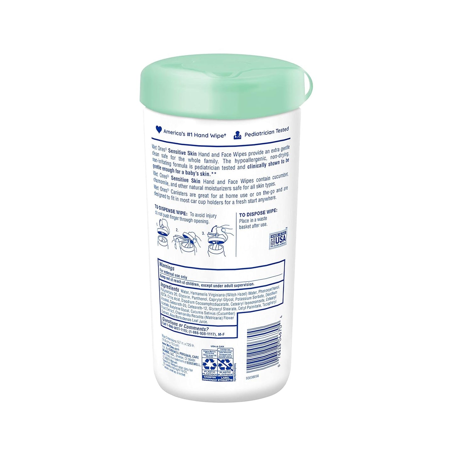 Hand and Face Wipes, Sensitive Skin Wipes | Unscented Wipes, Hand and Face Wipes Sensitive Skin,  Sensitive Skin Wipes, 40 Ct. Canister