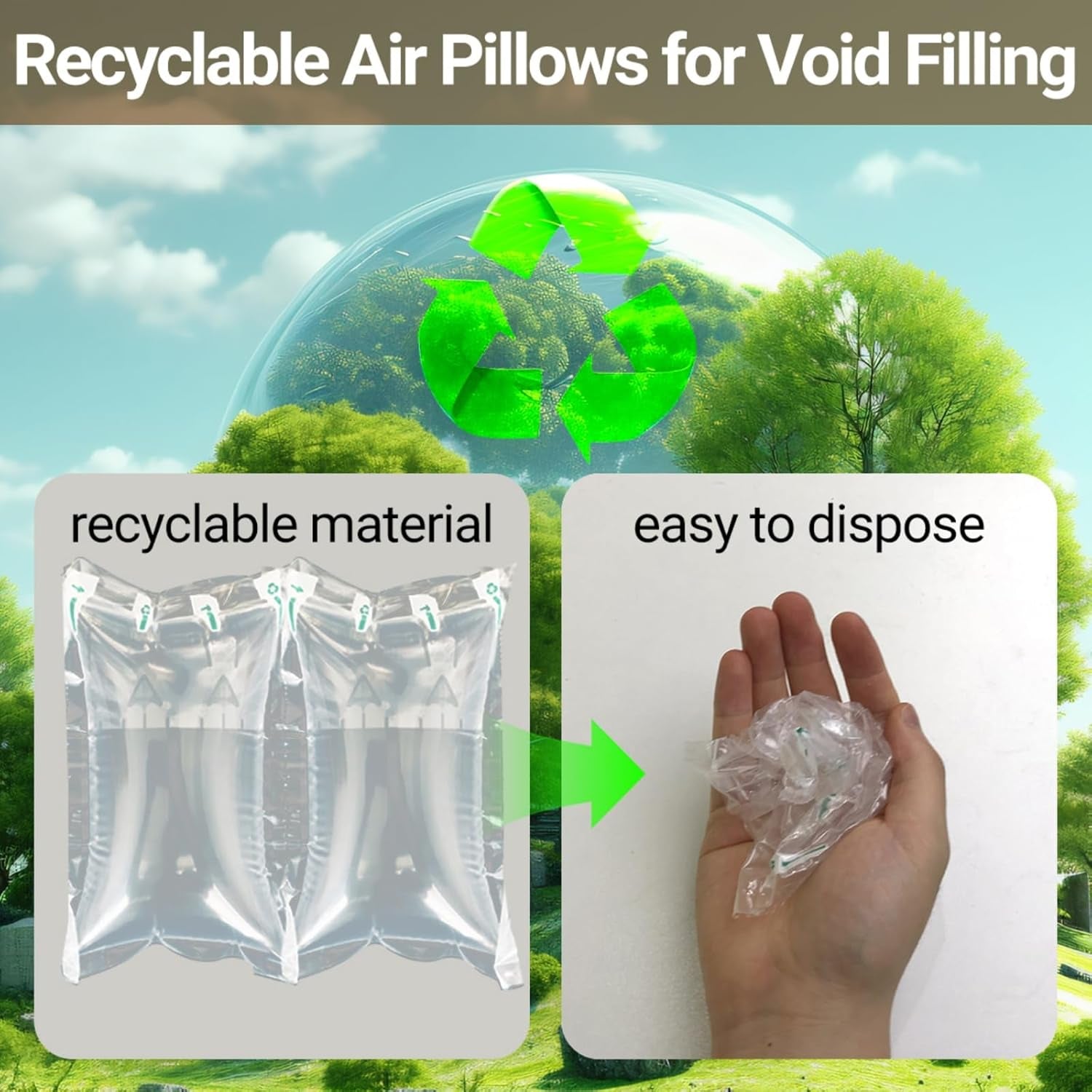300 Count Air Pillows for Shipping Inflatable Air Bags for Packing, 3.54" X 5.9" Air Pockets for Packaging Moving Supplies Box Filler Purse Shaper Alternative to Packing Peanuts