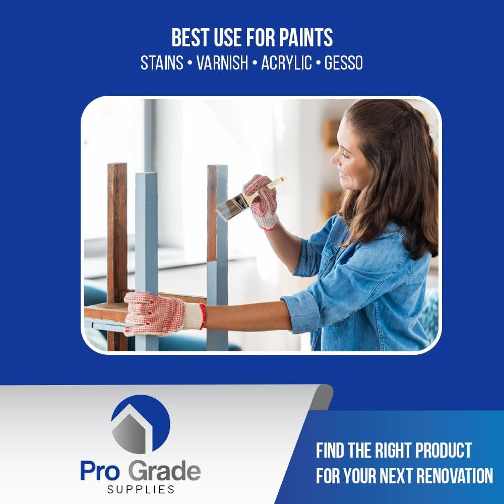 Paint Brush Set - 3-Pack - 2" Angle Brushes for All Latex and Oil Paints & Stains - Home Improvement - Interior & Exterior Use
