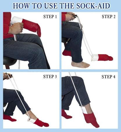 Deluxe Sock Aid - Socks Helper with Foam Handles (For Regular Socks)