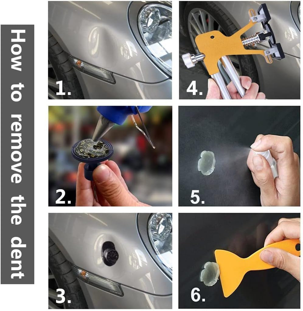 Car Dent Puller Kit, Dent Removal Set, Auto Paintless Dent Repair Tool for Automobile/Motorcycle/Refrigerator Body