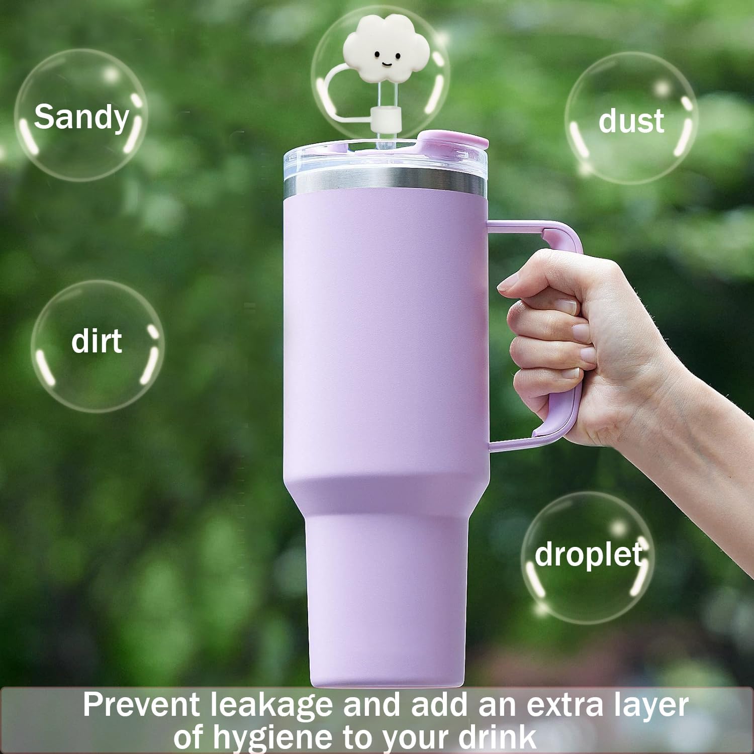 8 PCS Animal Straw Cover, Cloud Straw Topper for 30&40 Oz Tumbler, Silicone Straw Covers Cap Cute Straw Caps in Various Shapes, Reusable Straw Tip Covers for 0.4 Inch/10 Mm Straws