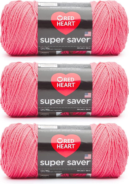 Super Saver Persimmon Yarn - 3 Pack of 7Oz/198G - Acrylic - 4 Medium (Worsted) - 364 Yards - Knitting/Crochet