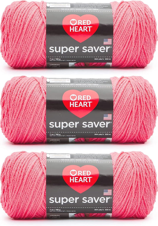 Super Saver Persimmon Yarn - 3 Pack of 7Oz/198G - Acrylic - 4 Medium (Worsted) - 364 Yards - Knitting/Crochet