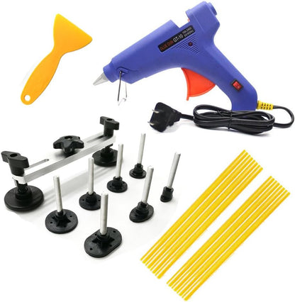 Car Auto Paintless Dent Repair Remover Tool Kits for Hail Damage Door Ding Removal Bridge Dent Puller Kit with Glue Gun and Glue Sticks (18Pcs)