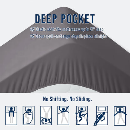 Full Quilted Fitted Mattress Pad – Soft down Alternative Pillow Top Mattress Topper, Cooling Comfort Breathable Mattress Cover, Machine Washable Deep Pocket Mattress Protector, Dark Grey