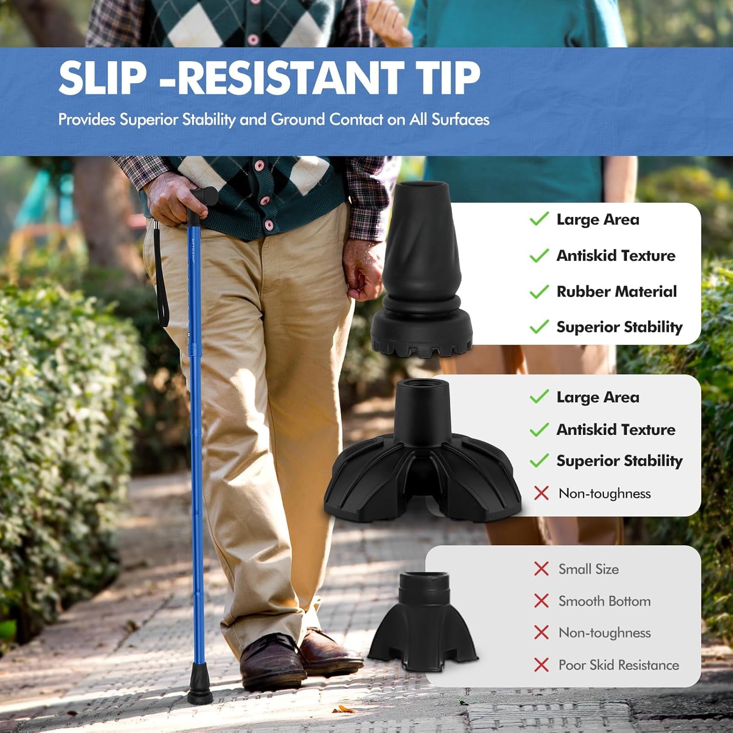G2 Walking Stick, Fold-Up Walking Cane for Women and Men with Wrist Strap, Portable, Foldable, Collapsible, Lightweight and Sturdy with Comfortable T Handle
