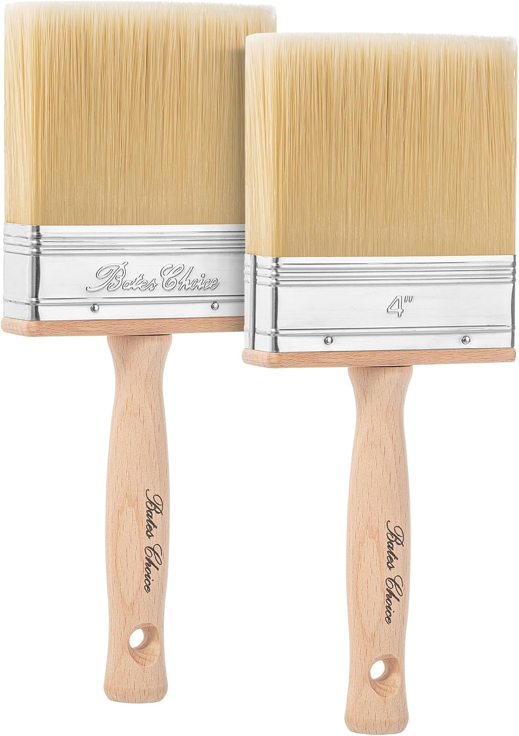Bates- Deck Stain Brush, 4 Inch, 2 Pack, Wooden Handle, Stain Brushes for Wood, Deck Brush, Large Paint Brushes