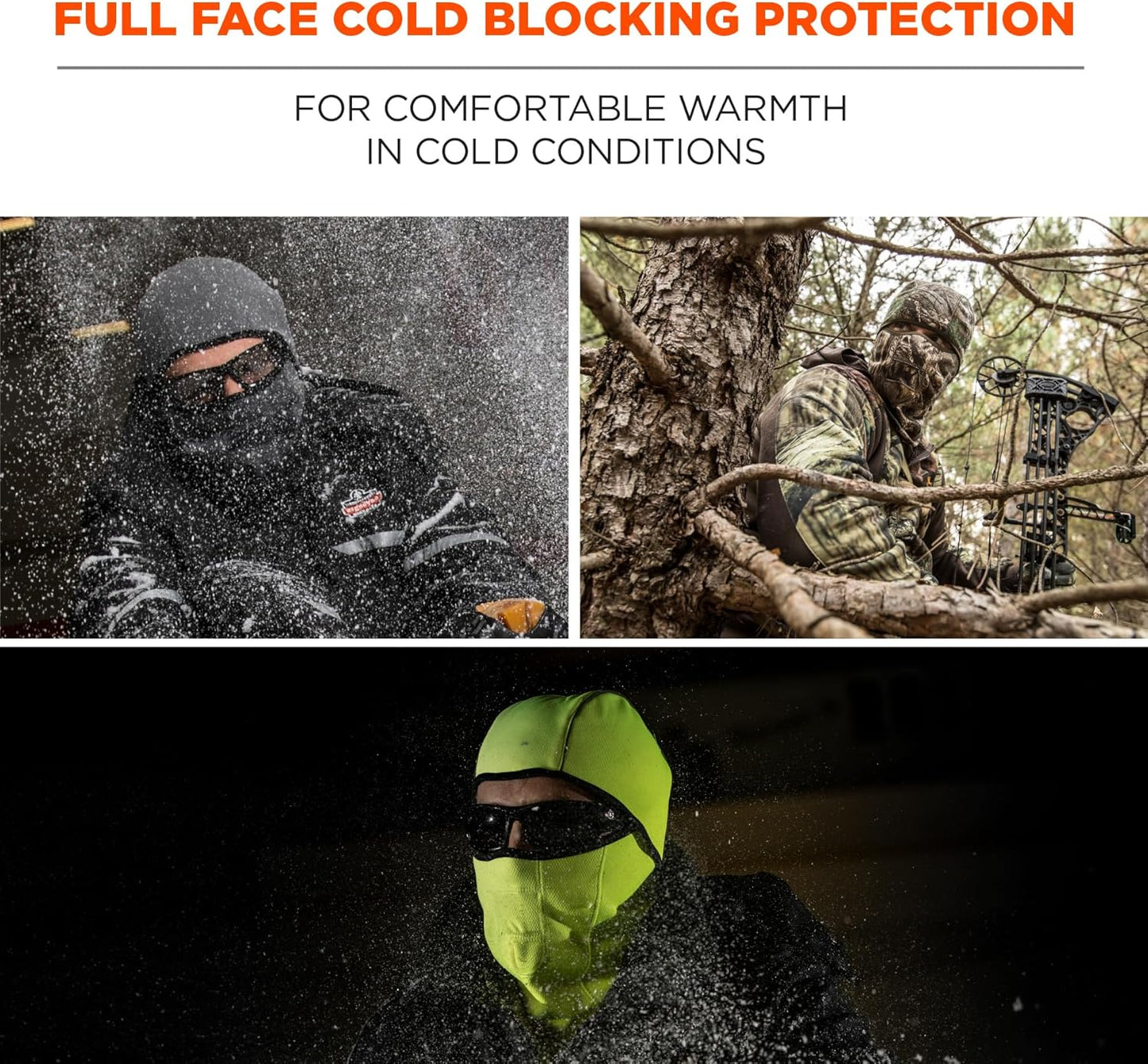 N-Ferno 6823 Balaclava Ski Mask, Wind-Resistant Face Mask, Hinged Design to Wear as Neck Gaiter
