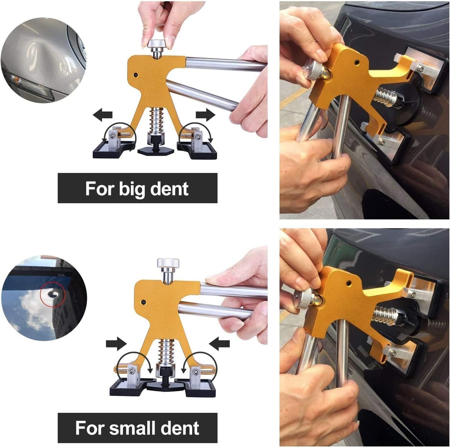 Auto Dent Puller Kit, Car Dent Removal Set, Paintless Dent Repair Tool for Automobile/Motorcycle/Refrigerator Body Dent