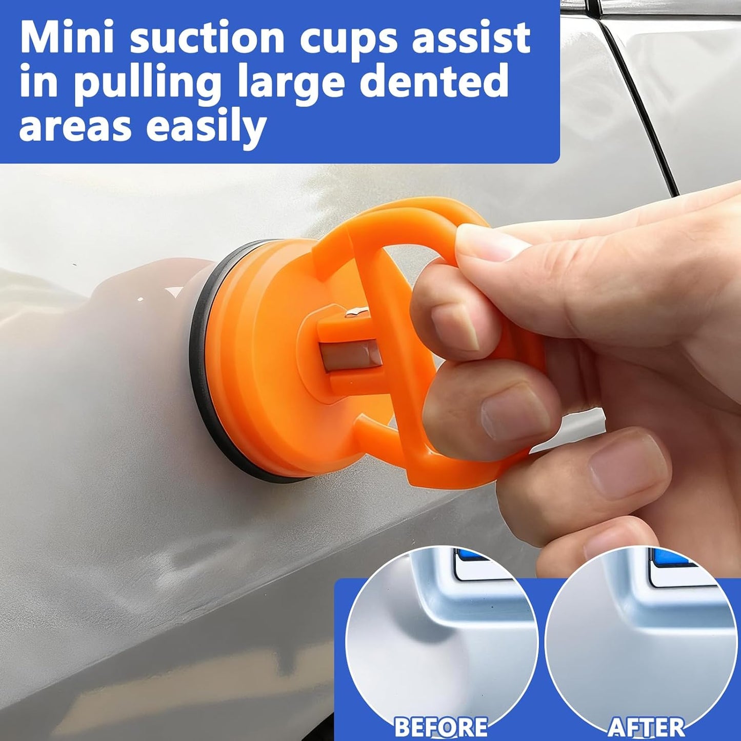 62 Pcs Paintless Dent Repair Kit, Car Dent Removal Tools with 100W Glue Gun, Puller, Tabs, Rubber Hammer, Mini Suction Cups - Professional Auto Body Dent Repair Tools for Car Small Dents & Hail Dent