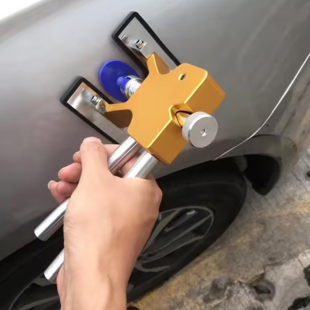 Auto Body Repair Kit Car Dent Puller with 18Pcs Pull Tabs, Universal T Bar Paintless Dent Remover Tool Lifter for Auto Hail Damage Repair & Other Metal Surface