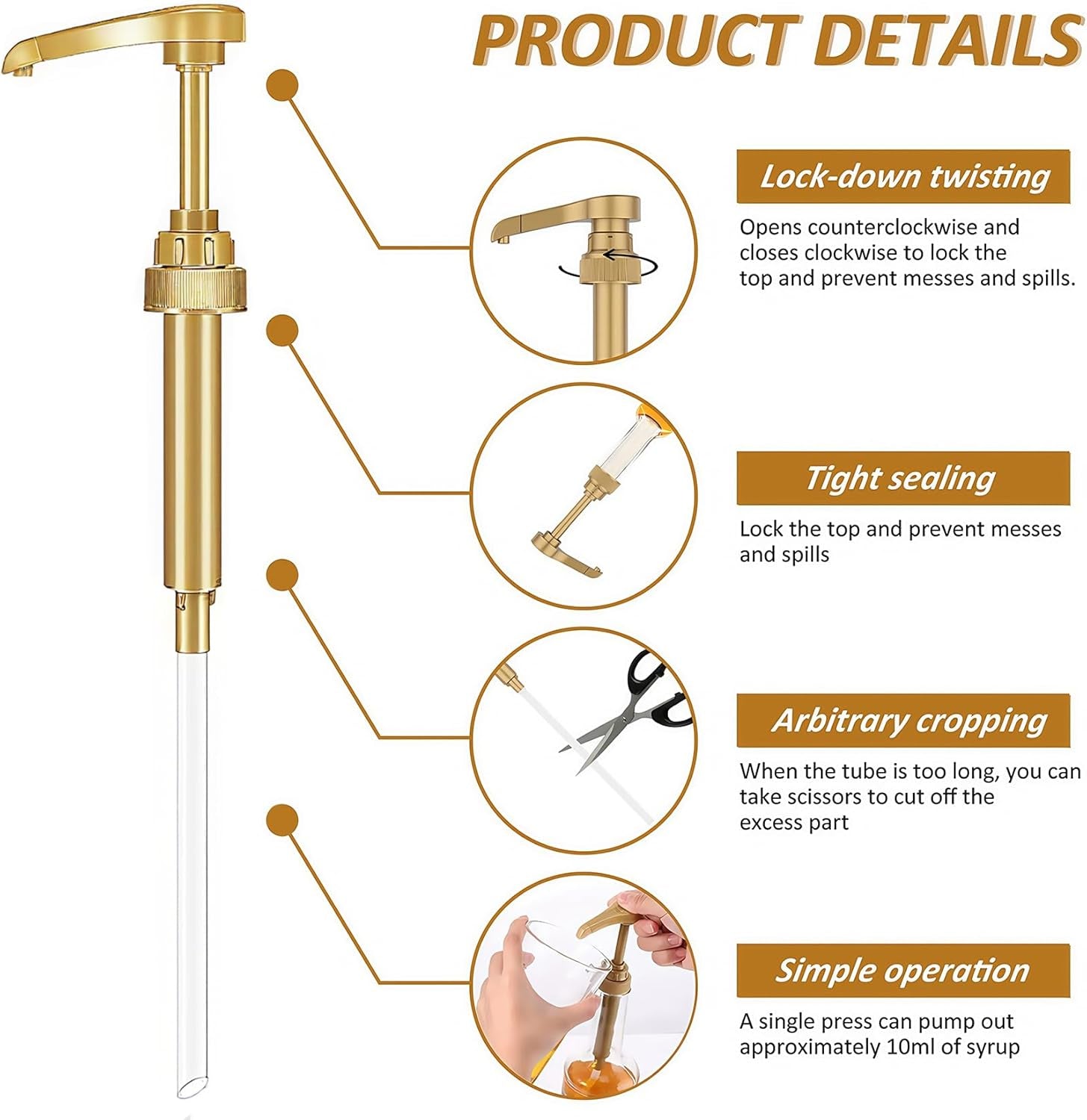 12PCS Syrup Pump Suitable for 750Ml Bottles，Coffee Syrup Dispenser Pump，Flavor Syrup Pump (12)