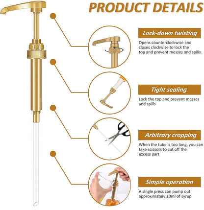 12PCS Syrup Pump Suitable for 750Ml Bottles，Coffee Syrup Dispenser Pump，Flavor Syrup Pump (12)