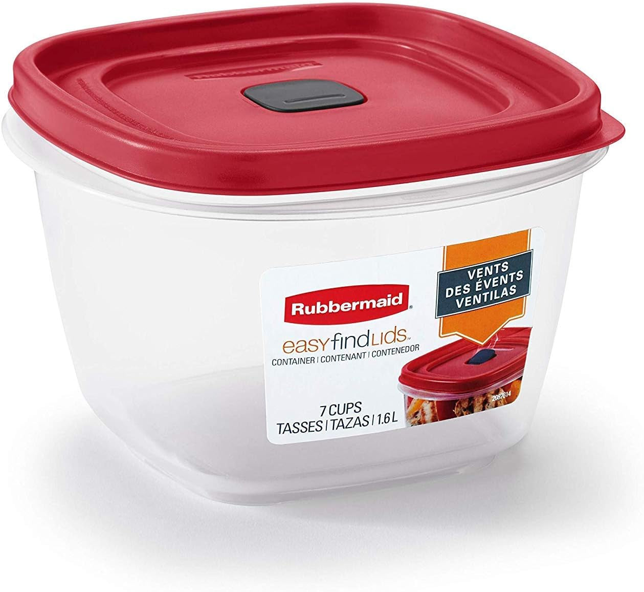 Rubbermaid 7 Cups Food Storage Container 3 Pack Clear