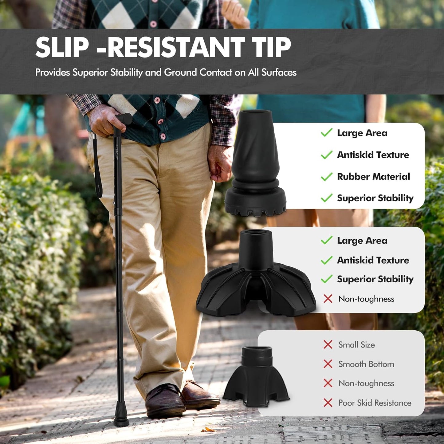 G2 Walking Stick, Fold-Up Walking Cane for Women and Men with Wrist Strap, Portable, Foldable, Collapsible, Lightweight and Sturdy with Comfortable T Handle